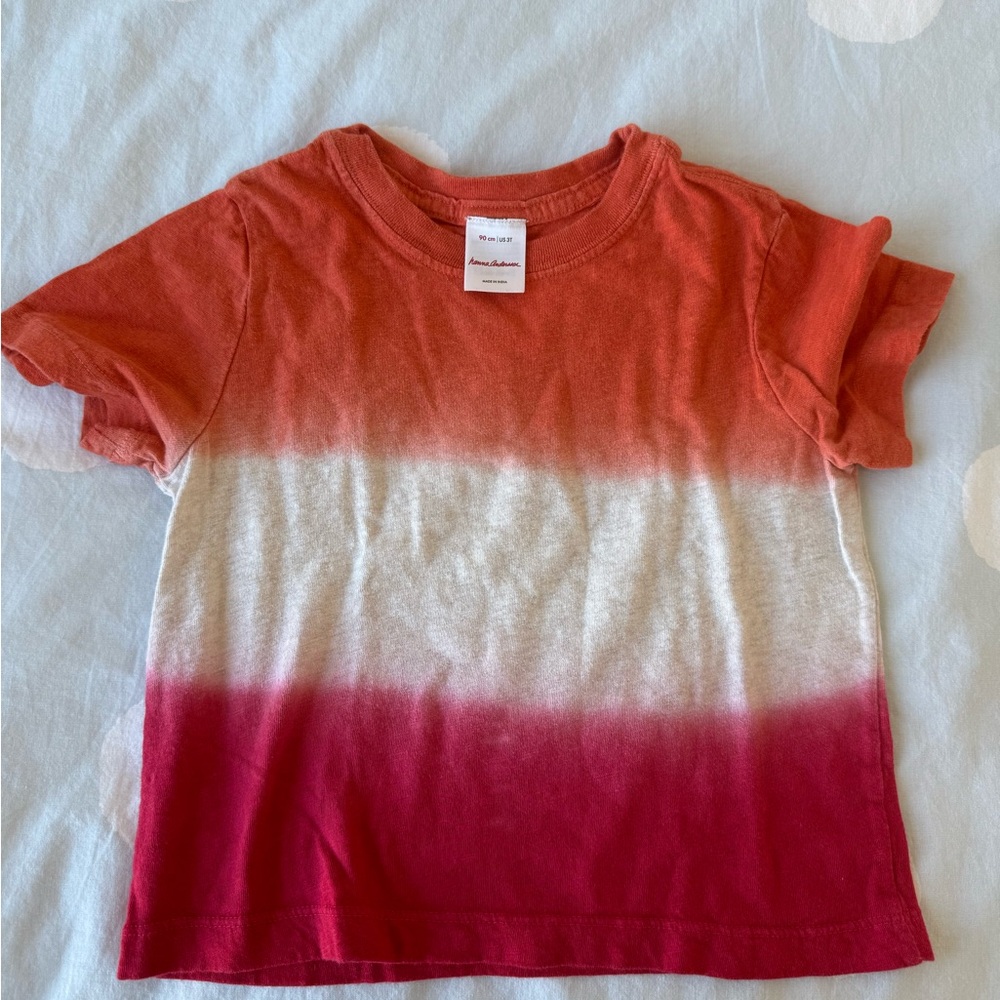 Hanna Andersson Red and White Gradient Tee